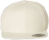 Am image of a Custom Yupoong Flat Bill Snapback Cap in Natural!