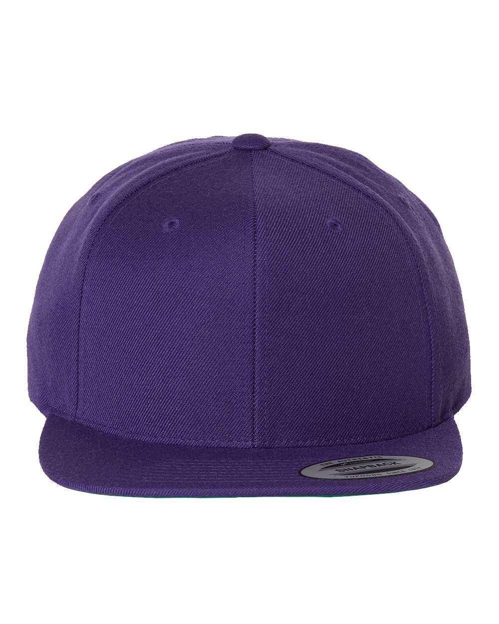 Yupoong Flat Bill Snapback Cap in Purple