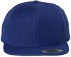 Am image of a Custom Yupoong Flat Bill Snapback Cap in Royal!