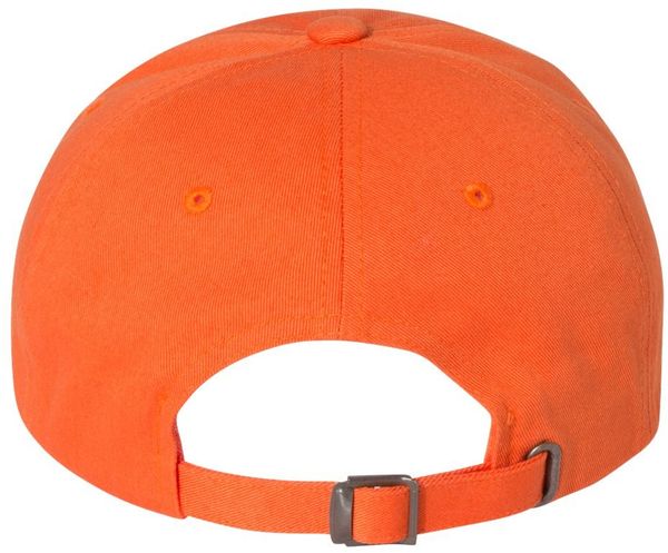 Am image of a Custom Yupoong Classic Dad's Cap in Orange!