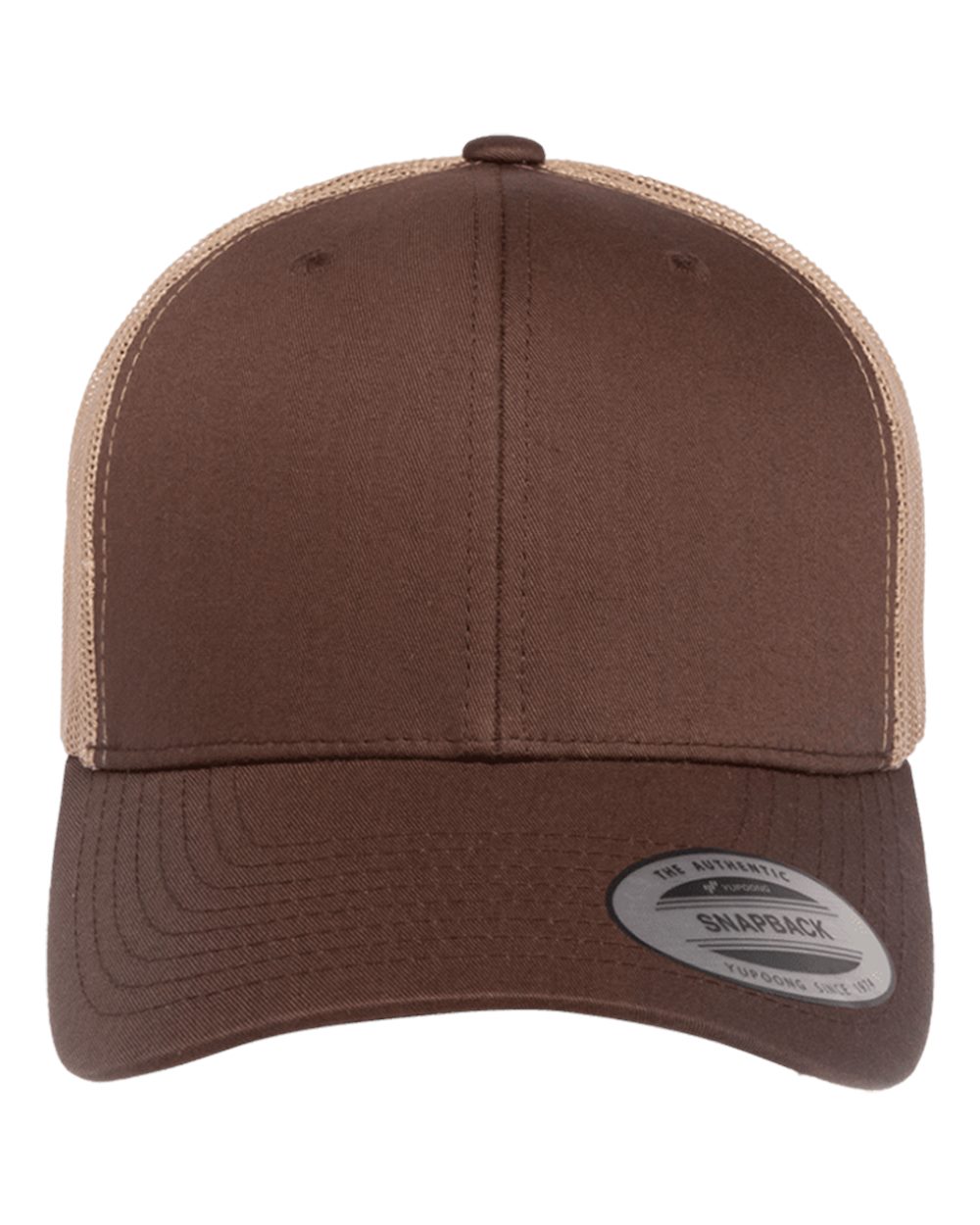 Yupoong Adult Retro Trucker Cap in Brown/Khaki