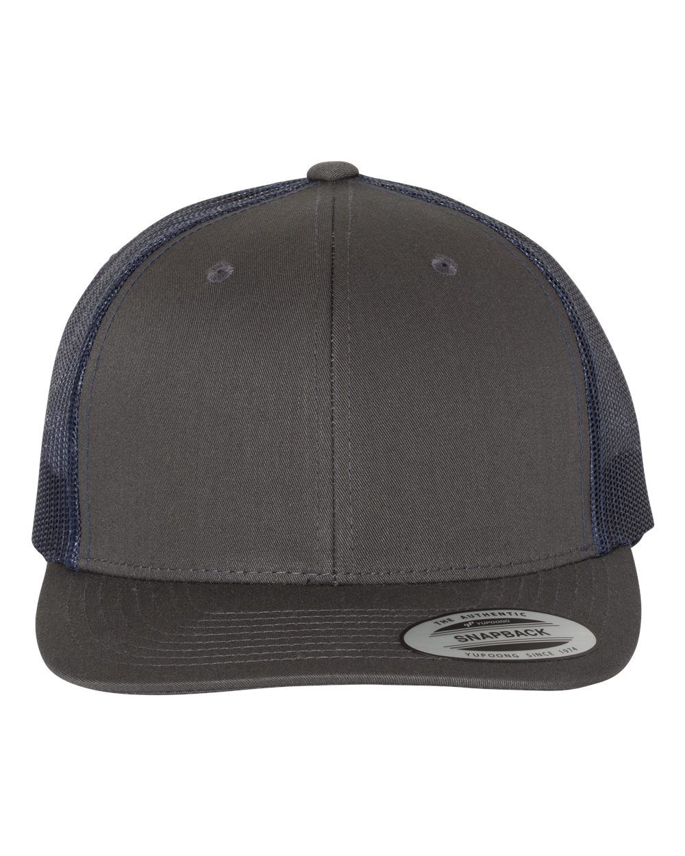 Yupoong Adult Retro Trucker Cap in Charcoal/Navy