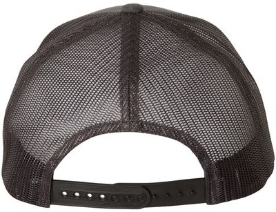Am image of a Custom Yupoong Adult Retro Trucker Cap in Charcoal!