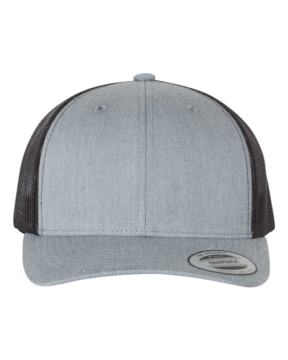 Yupoong Adult Retro Trucker Cap in Heather Gray/Black