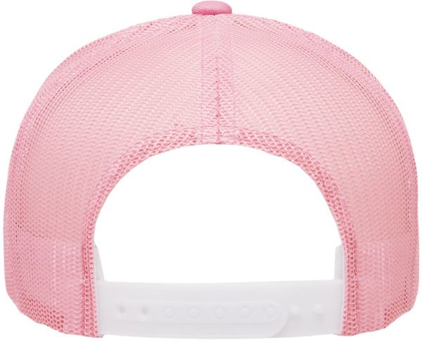 Am image of a Custom Yupoong Adult Retro Trucker Cap in Pink!