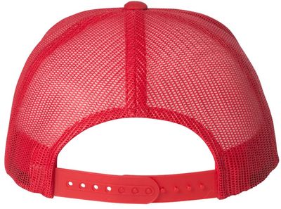 Am image of a Custom Yupoong Adult Retro Trucker Cap in Red!