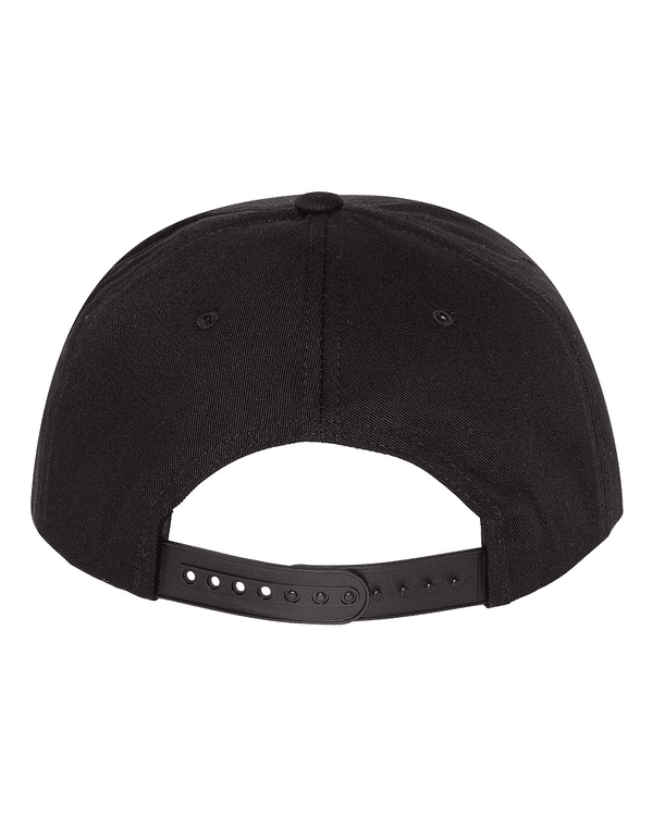 Am image of a Custom Yupoong Classics Flat Bill Cap in Black!
