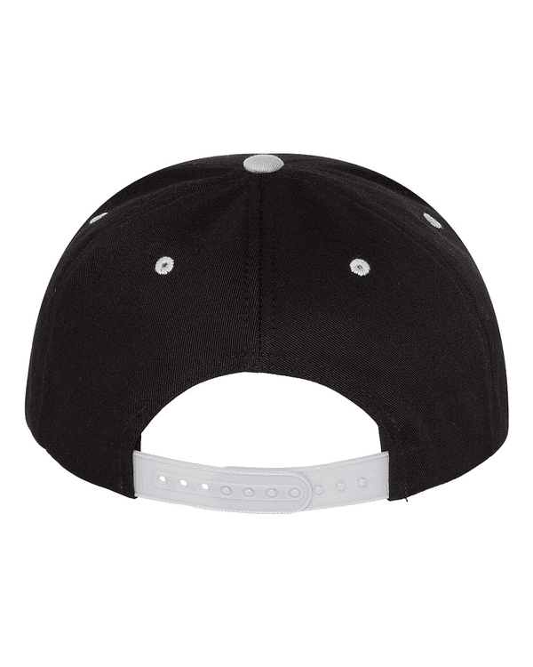 Am image of a Custom Yupoong Classics Flat Bill Cap in Black/Grey!