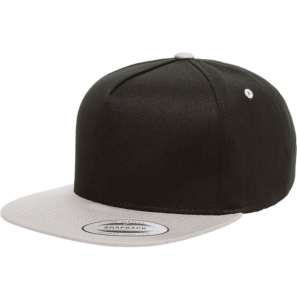 Yupoong Classics Flat Bill Cap in Black/Grey