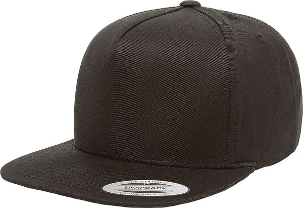 Am image of a Custom Yupoong Classics Flat Bill Cap in Black!
