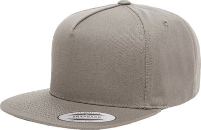 Am image of a Custom Yupoong Classics Flat Bill Cap in Grey!