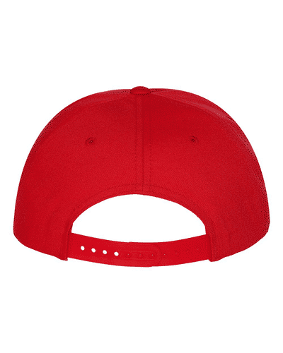 Am image of a Custom Yupoong Classics Flat Bill Cap in Red!