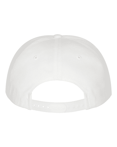 Am image of a Custom Yupoong Classics Flat Bill Cap in White!