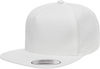 Am image of a Custom Yupoong Classics Flat Bill Cap in White!