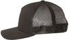 An image of a Custom Yupoong Adult 5 Panel Retro Trucker Cap in Black!