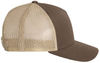 An image of a Custom Yupoong Adult 5 Panel Retro Trucker Cap in Brown/Khaki!