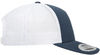 An image of a Custom Yupoong Adult 5 Panel Retro Trucker Cap in Navy/White!
