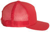 An image of a Custom Yupoong Adult 5 Panel Retro Trucker Cap in Red!
