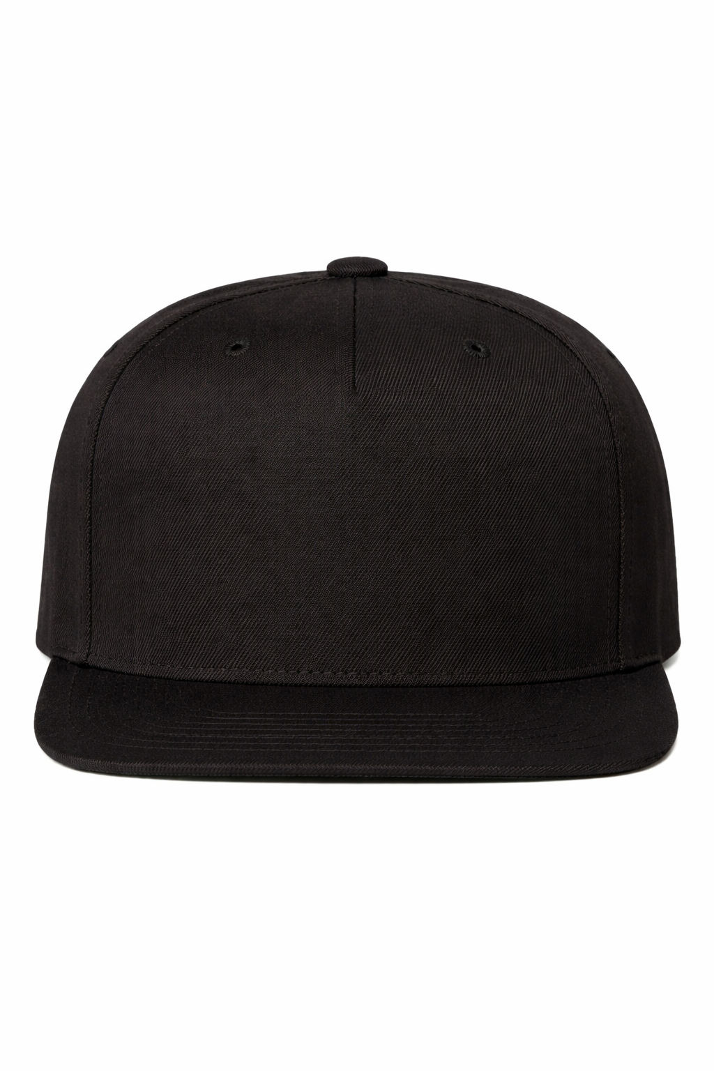 Yupoong Adult Premium 5 Panel Snapback Cap in Black