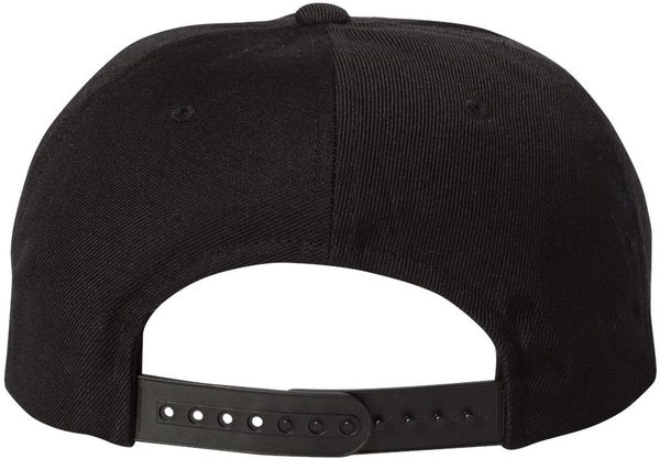 An image of a Custom Yupoong Adult Premium 5 Panel Snapback Cap in Black!