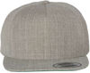 An image of a Custom Yupoong Adult Premium 5 Panel Snapback Cap in Heather Grey!