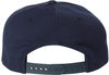 An image of a Custom Yupoong Adult Premium 5 Panel Snapback Cap in Navy!