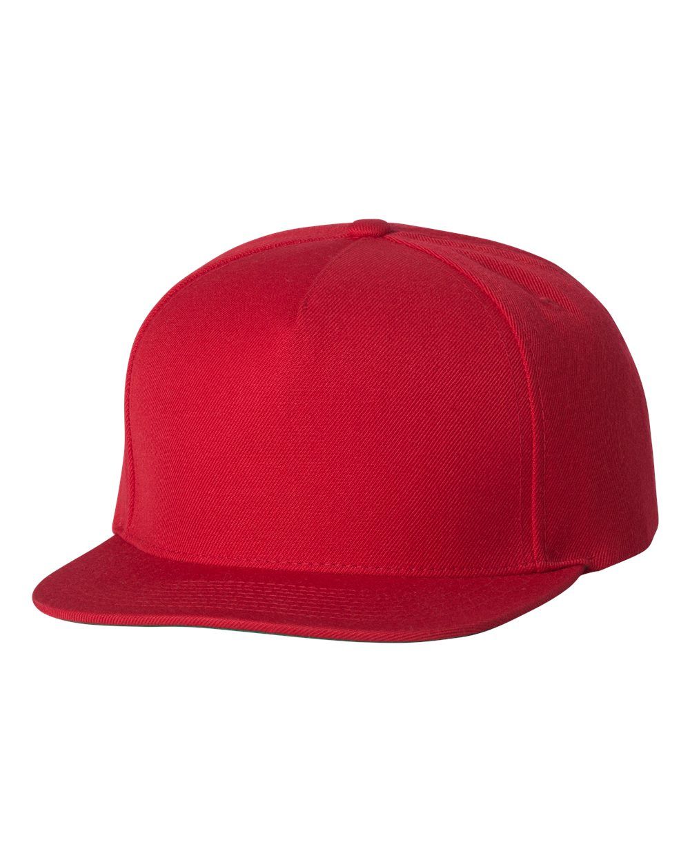 Yupoong Adult Premium 5 Panel Snapback Cap in Red