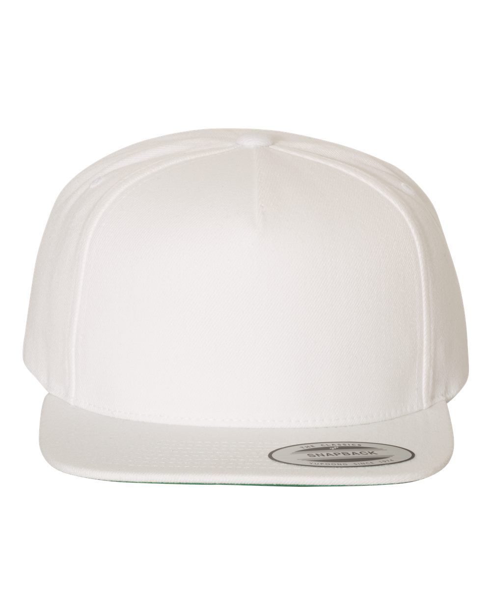 Yupoong Adult Premium 5 Panel Snapback Cap in White