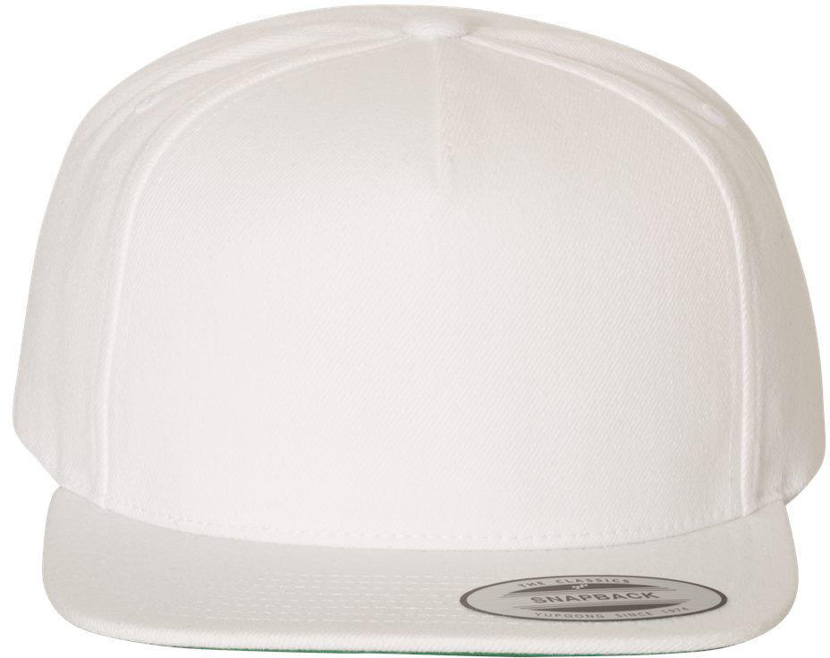 Yupoong Adult Premium 5 Panel Snapback Cap in White
