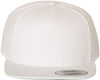 An image of a Custom Yupoong Adult Premium 5 Panel Snapback Cap in White!