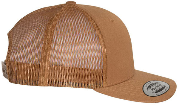 An image of a Custom Yupoong Adult Retro Trucker Cap in Caramel!
