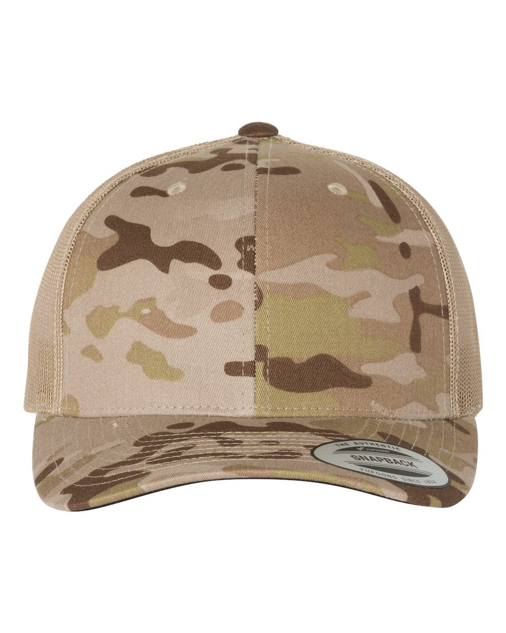 Yupoong Adult Retro Trucker Cap in Multicam Arid/ Tan