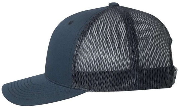 An image of a Custom Yupoong Adult Retro Trucker Cap in Navy!