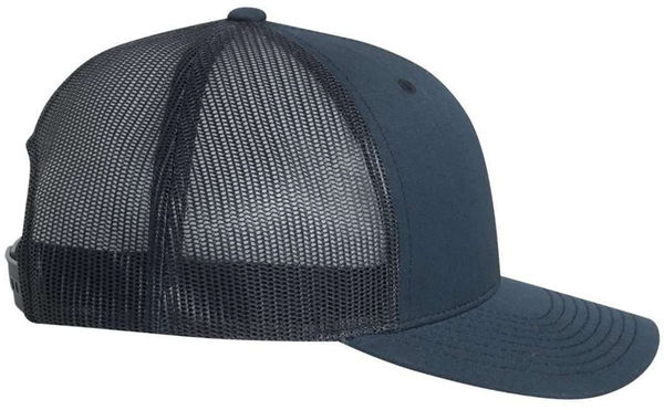 An image of a Custom Yupoong Adult Retro Trucker Cap in Navy!