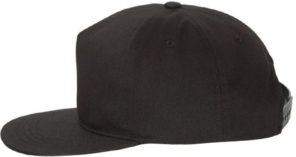 An image of a Custom Yupoong Adult Unstructured 5 Panel Snapback Cap in Black!