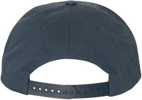 An image of a Custom Yupoong Adult Unstructured 5 Panel Snapback Cap in Navy!