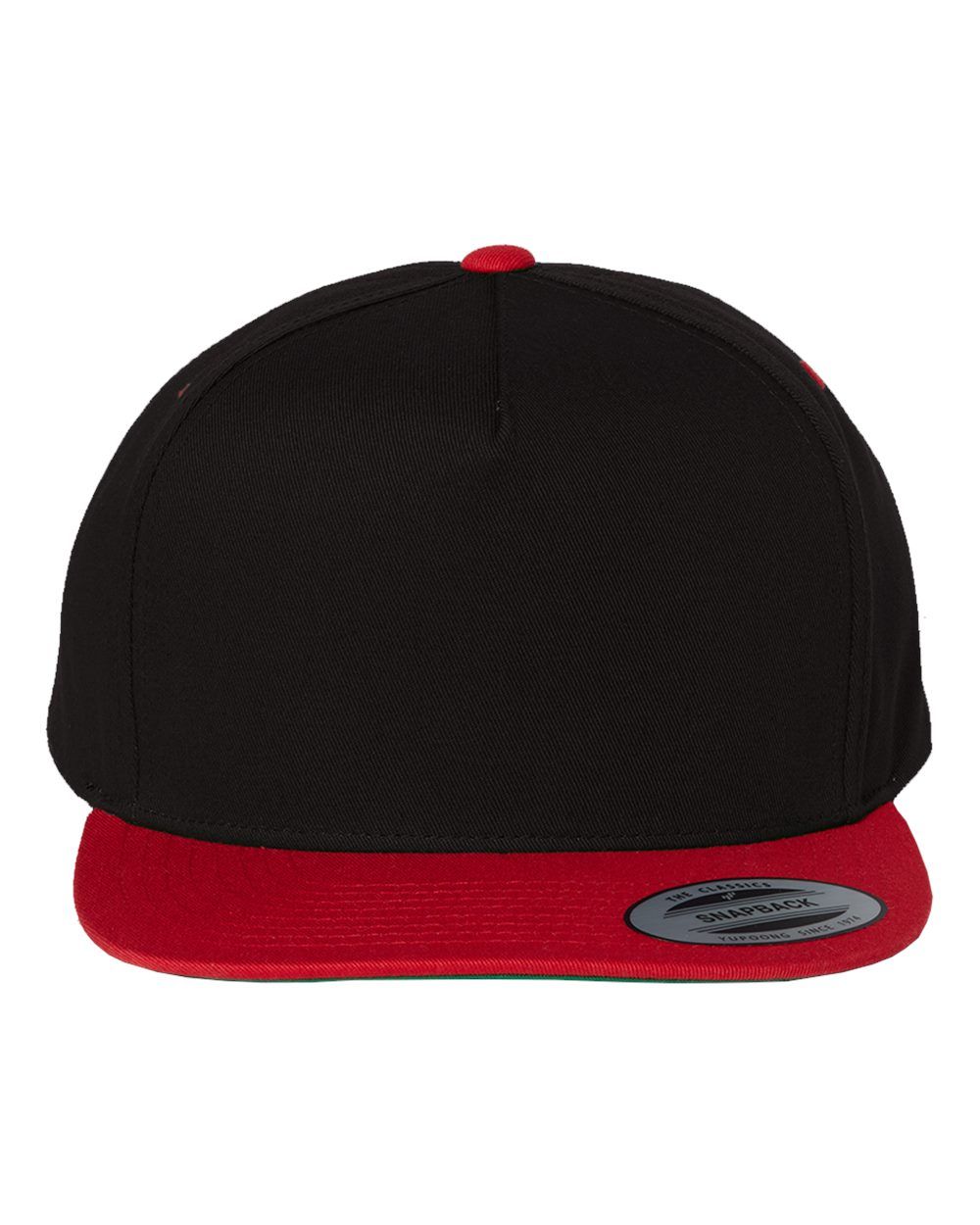 Yupoong Classics Flat Bill Cap in Black/Red