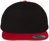 An image of a Custom Yupoong Classics Flat Bill Cap in Black/Red!