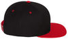 An image of a Custom Yupoong Classics Flat Bill Cap in Black/Red!