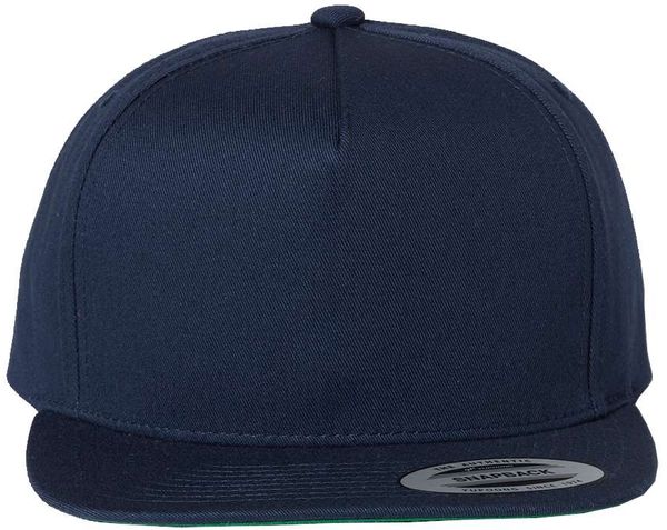 Am image of a Custom Yupoong Classics Flat Bill Cap in Navy!