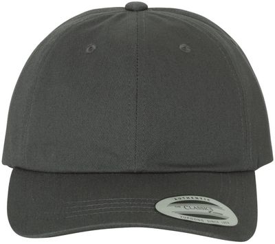 Am image of a Custom Yupoong Classic Dad's Cap in Dark Grey!