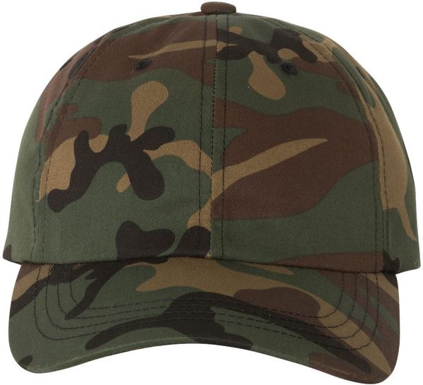 Am image of a Custom Yupoong Classic Dad's Cap in Green Camo!
