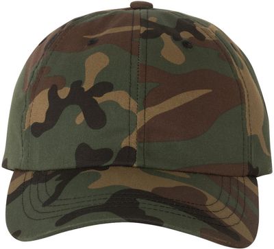 Am image of a Custom Yupoong Classic Dad's Cap in Green Camo!