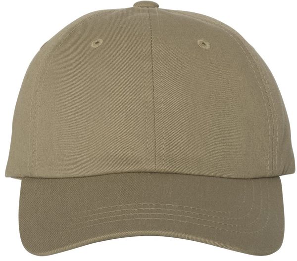 Am image of a Custom Yupoong Classic Dad's Cap in Khaki!