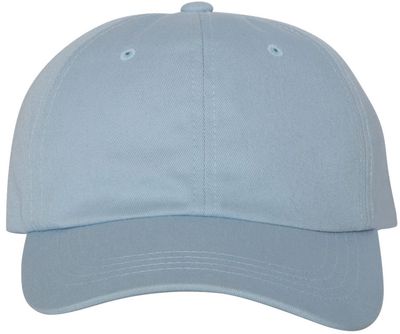 Am image of a Custom Yupoong Classic Dad's Cap in Light Blue!
