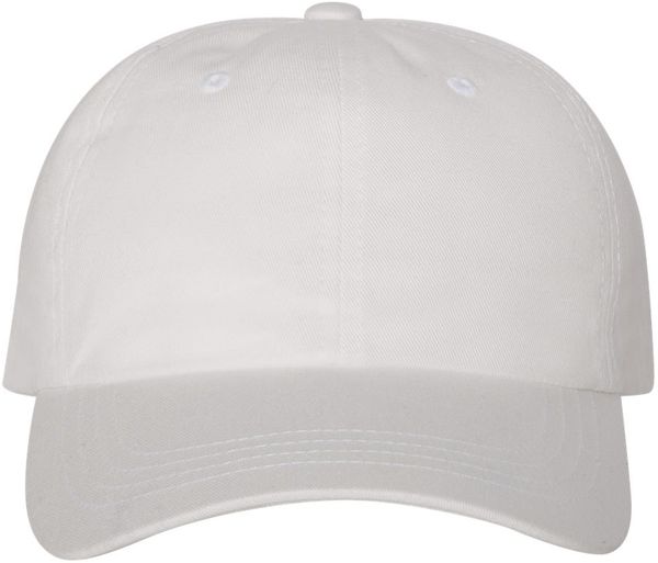 Am image of a Custom Yupoong Classic Dad's Cap in White!