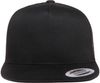 Am image of a Custom Yupoong Five Panel Classic Trucker Cap in Black!
