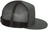 An image of a Custom Yupoong Five Panel Classic Trucker Cap in Charcoal / Black!