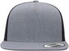 An image of a Custom Yupoong Five Panel Classic Trucker Cap in Heather/Black!