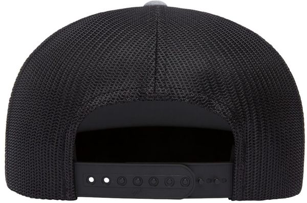 An image of a Custom Yupoong Five Panel Classic Trucker Cap in Heather/Black!